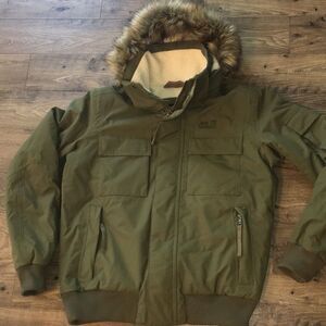 Jack Wolfskin Military Green Hoodie Hooded Expedition Jacket Parka Mega Pocket